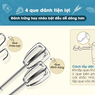 Máy đánh trứng trộn bột Bear HM-B01V1