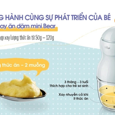 Máy xay ăn dặm 0.3L Bear GR-B03V2