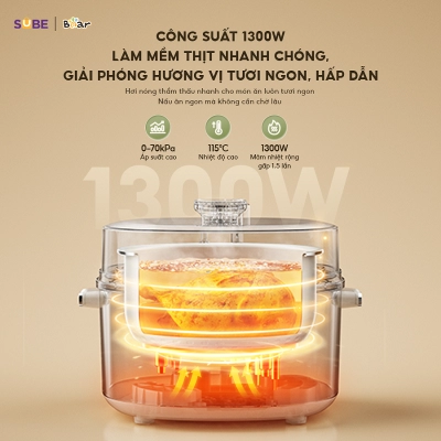 Nồi áp suất điện đa năng Bear 4L SB-AS40W