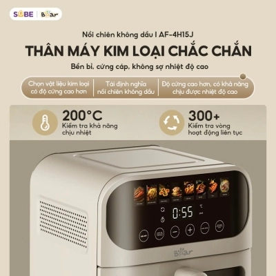 Nồi chiên không dầu Bear AF-4H15J (6L)