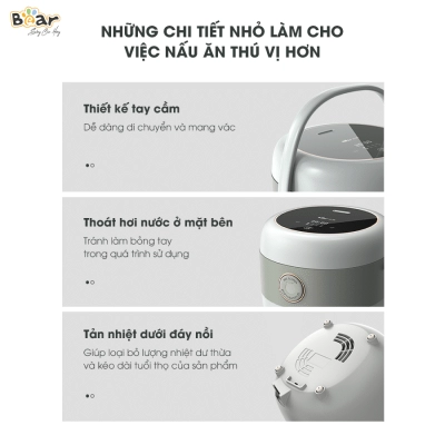 Nồi cơm điện 1.6L Bear SB-NC16L