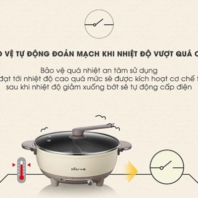 Nồi lẩu uyên ương 2 ngăn Bear DHG-B60R6 6L