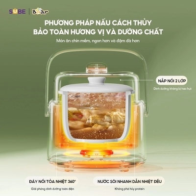 Nồi nấu chậm Bear 1L SB-NNC10