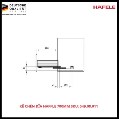 Kệ Chén Đĩa Hafele 700mm SKU: 549.08.011 
