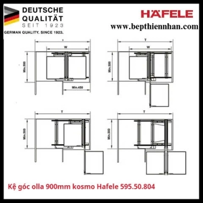 Kệ góc olla 900mm kosmo Hafele  595.50.804 