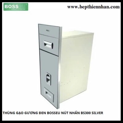 Thùng Gạo Gương Đen Bosseu Nút Nhấn BS300 SILVER