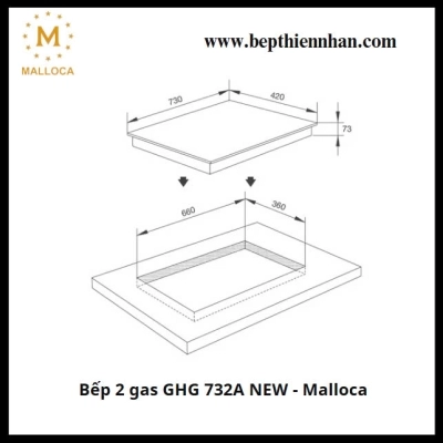 Bếp 2 gas Malloca GHG 732A NEW