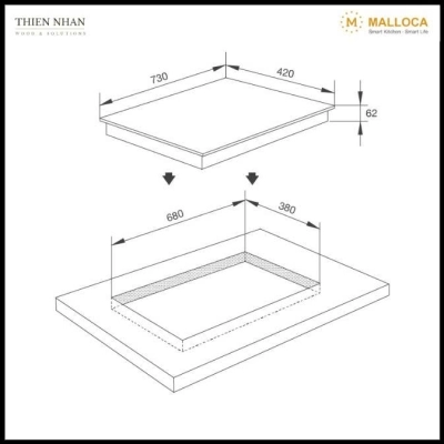 Bếp kính âm 2 từ MIH 732 ECO
