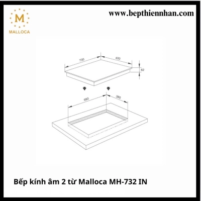 Bếp kính âm 2 từ Malloca MH-732 IN