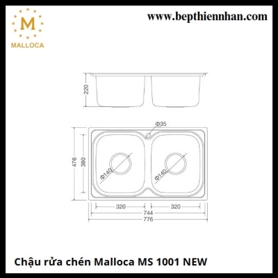 Chậu rửa chén Malloca MS 1001 NEW