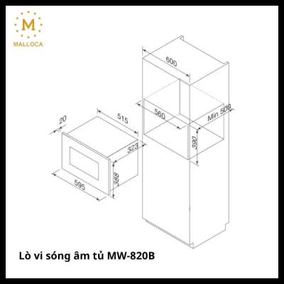 Lò vi sóng âm tủ Malloca MW-820B