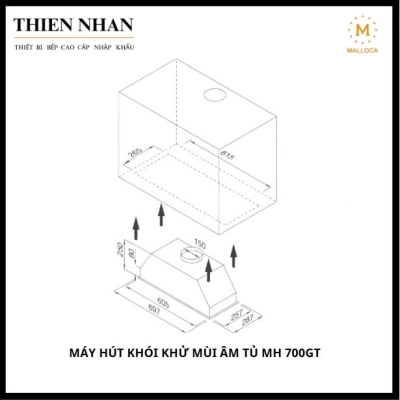 Máy Hút Khói Khử Mùi Âm Tủ MH 700GT