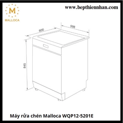 Máy rửa chén Malloca WQP12-5201E