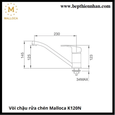 Vòi chậu rửa chén Malloca K120N