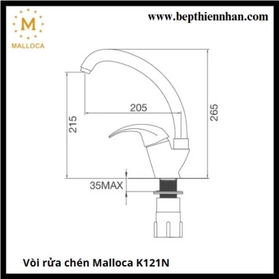 Vòi rửa chén Malloca K121N