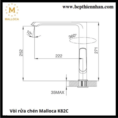 Vòi rửa chén Malloca K82C